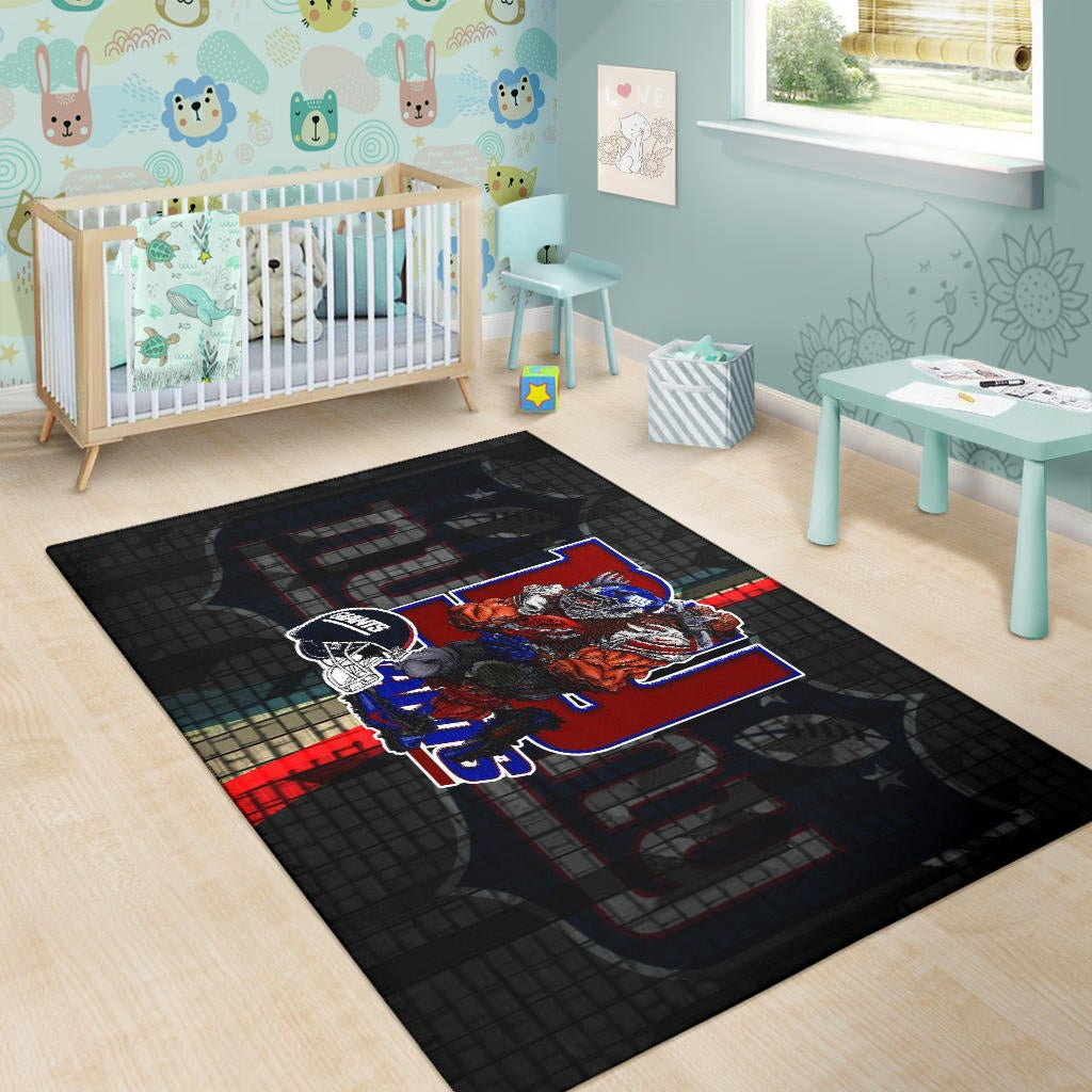 New York Giants American Football Team Area Rug Big Muscle Player With Black Helmet Rugs Home Decor