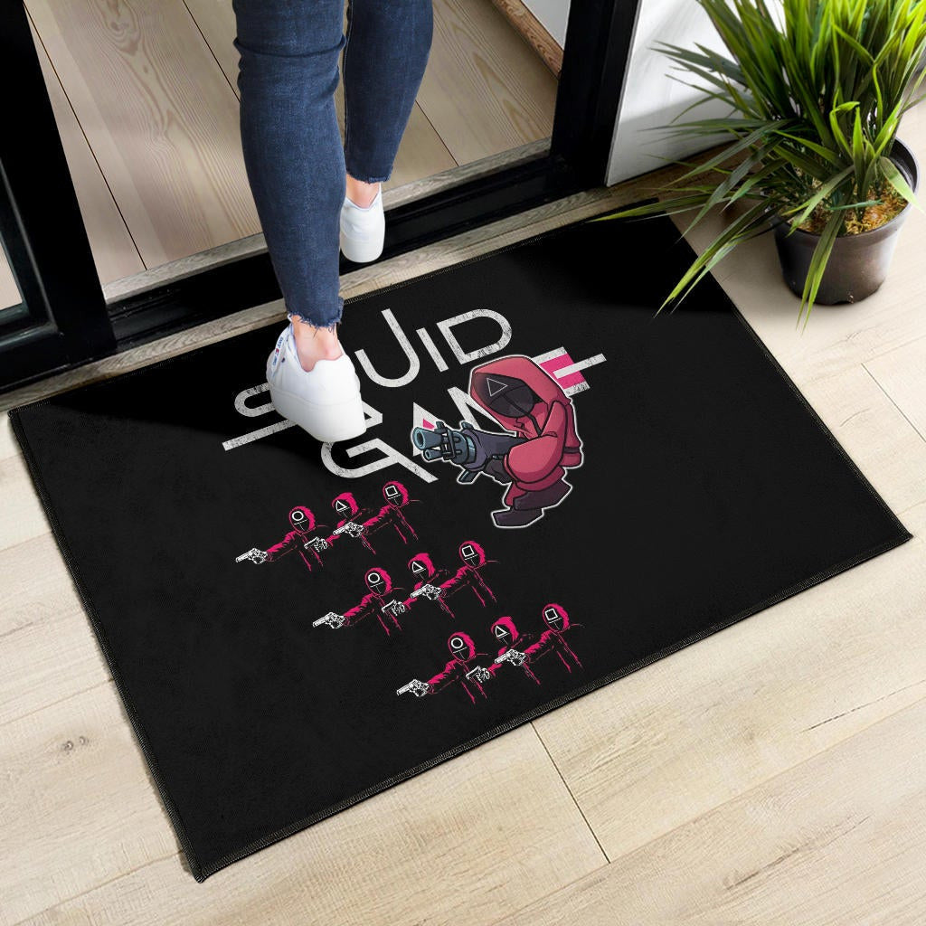 Squid Game Movie Door Mat Three Squid Workers Round Square Triangle Attack Door Mat Home Decor