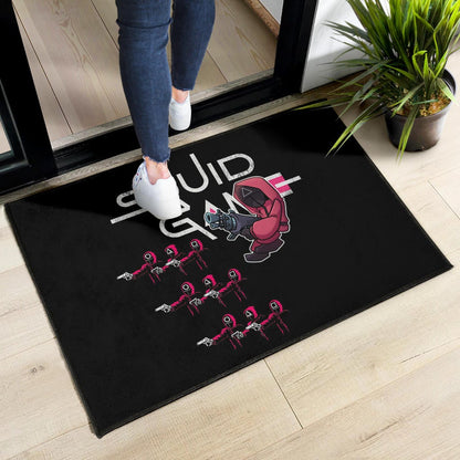 Squid Game Movie Door Mat Three Squid Workers Round Square Triangle Attack Door Mat Home Decor