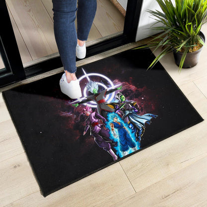 Dragon Ball Anime Door Mat - DB Goku Vs Villains Black Goku Fusao Zamasu Door Mat Home Decor