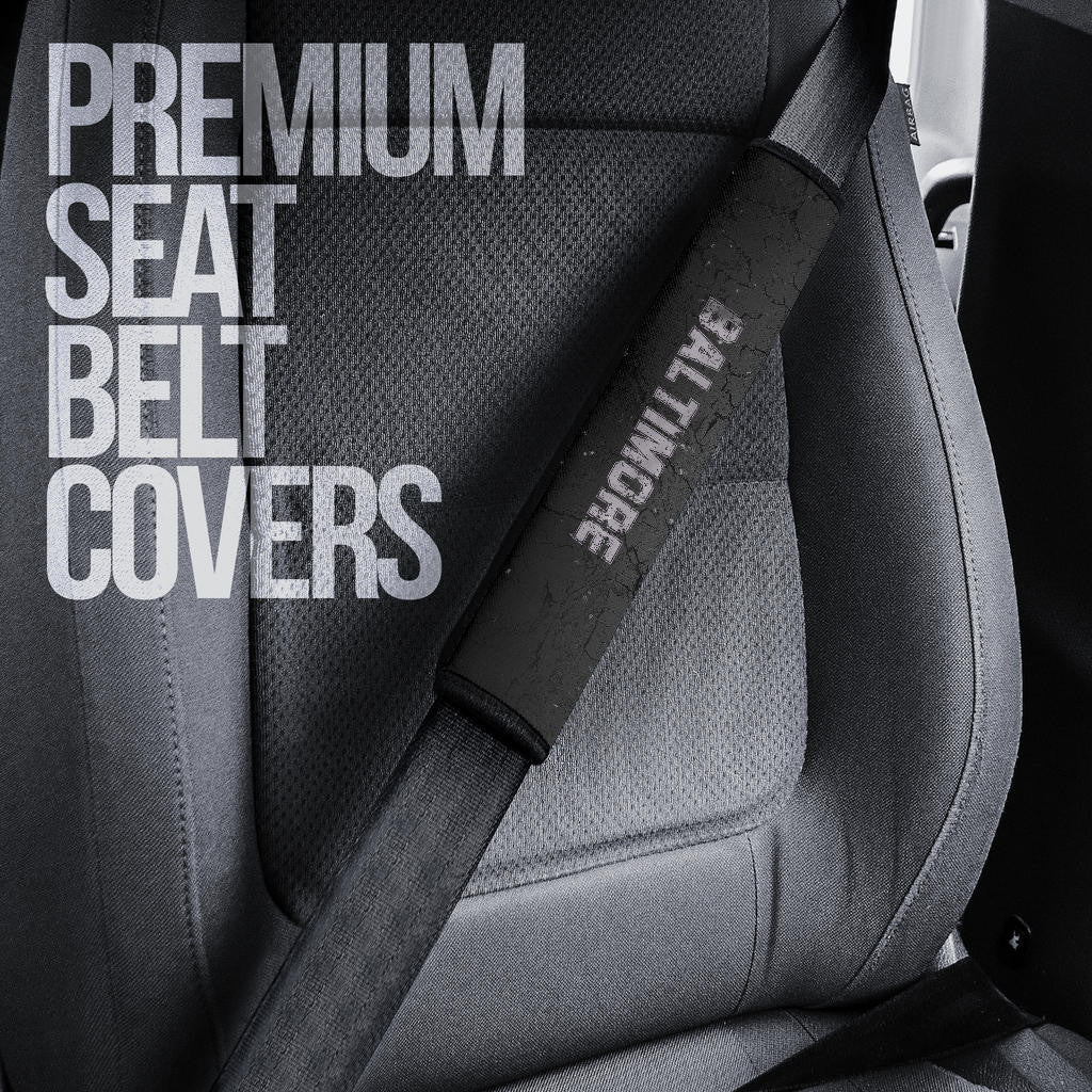 Baltimore Ravens American Football Team Seat Belt Covers Crazy Muscle Raven Smiling Broken Grey Wall Belt Covers