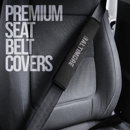 Baltimore Ravens American Football Team Seat Belt Covers Crazy Muscle Raven Smiling Broken Grey Wall Belt Covers