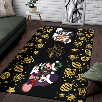 Demon Slayer Anime Area Rug - Tanjiro Nezuko Rengoku And Muichiro Xmas Gift Christmas Symbol Rugs Home Decor