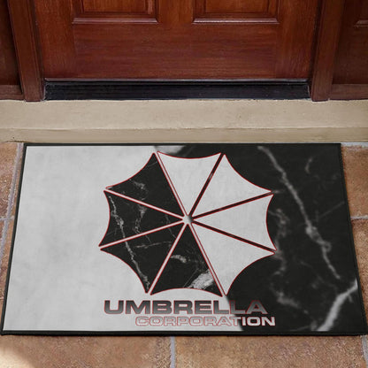 Resident Evil Game Door Mat - Umbrella Corp Symbol Black White Yin And Yang Door Mat Home Decor