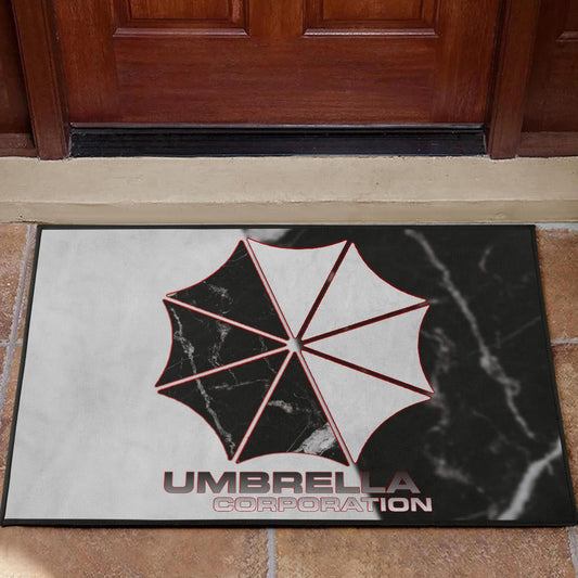 Resident Evil Game Door Mat - Umbrella Corp Symbol Black White Yin And Yang Door Mat Home Decor