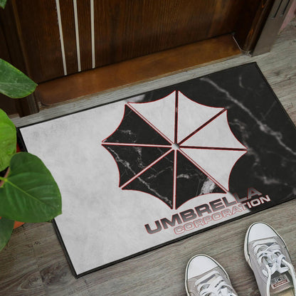 Resident Evil Game Door Mat - Umbrella Corp Symbol Black White Yin And Yang Door Mat Home Decor