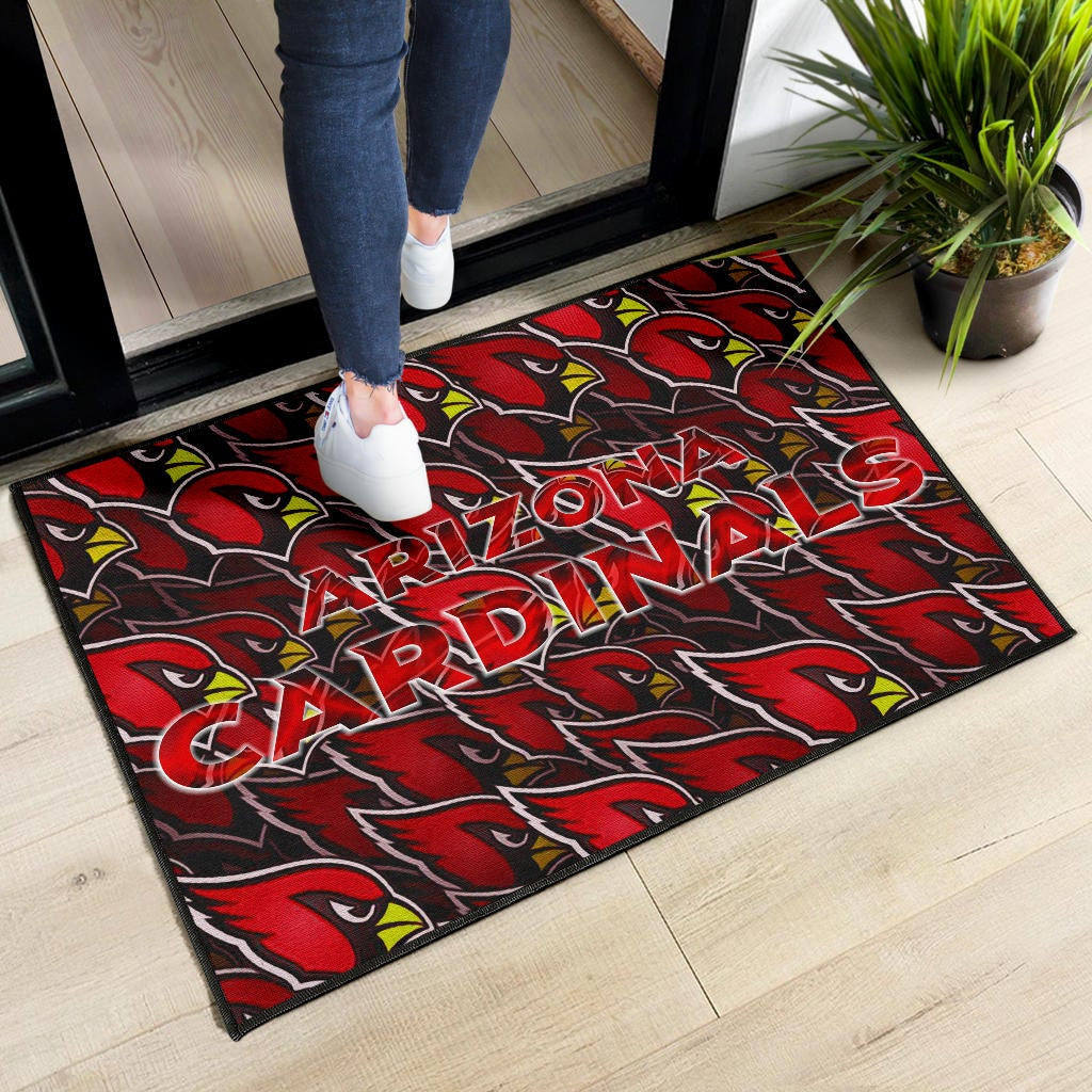 American Football Team Door Mat - Arizona Cardinals Bird Head Doodle Door Mat Home Decor