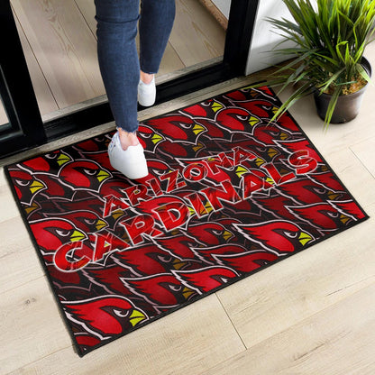 American Football Team Door Mat - Arizona Cardinals Bird Head Doodle Door Mat Home Decor