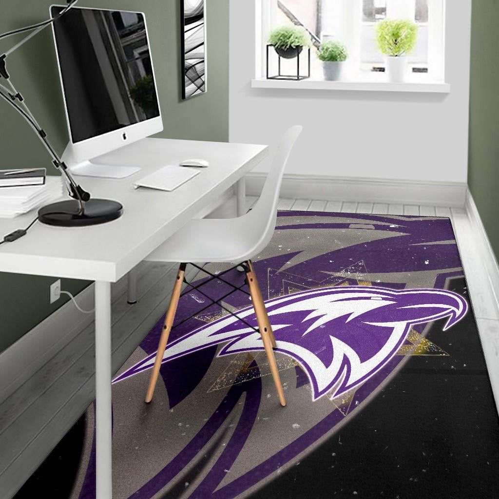 Baltimore Ravens American Football Team Area Rug Cute Raven Flying Up To The Sky Night Artwork Rugs Home Decor