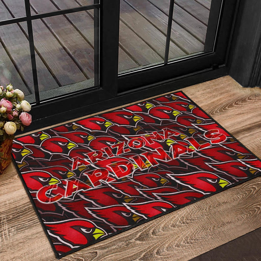 American Football Team Door Mat - Arizona Cardinals Bird Head Doodle Door Mat Home Decor