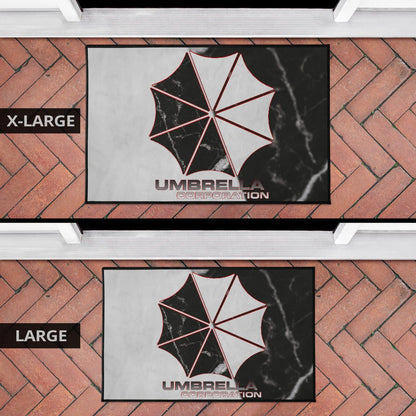 Resident Evil Game Door Mat - Umbrella Corp Symbol Black White Yin And Yang Door Mat Home Decor