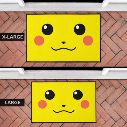 Pokemon Anime Door Mat - Cute Minimalist Pikachu Yellow Face Door Mat Home Decor