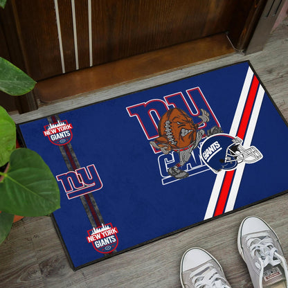 New York Giants American Football Team Door Mat Rugby Ball Player Running Giants Helmet Door Mat Home Decor
