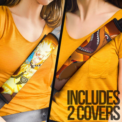 Naruto Anime Seat Belt Covers - Naruto Rasengan Bijuu Mode And Kurama In Battle Belt Covers