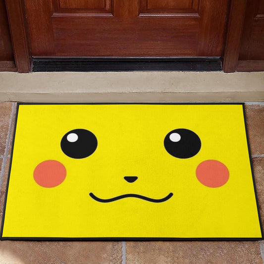 Pokemon Anime Door Mat - Cute Minimalist Pikachu Yellow Face Door Mat Home Decor