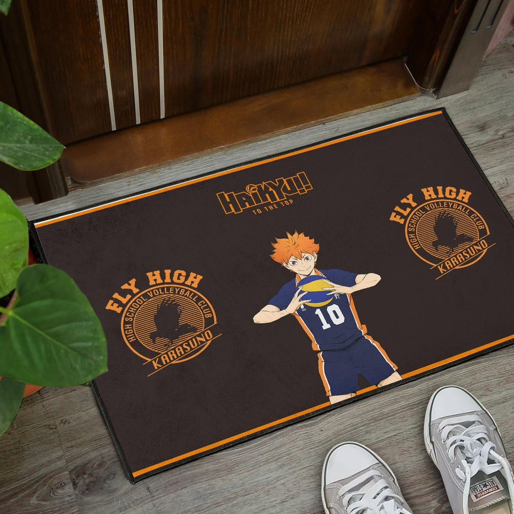 Haikyuu Anime Door Mat - Hinata Shoyo Smile Crow Fly High Door Mat
