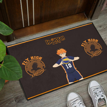 Haikyuu Anime Door Mat - Hinata Shoyo Smile Crow Fly High Door Mat