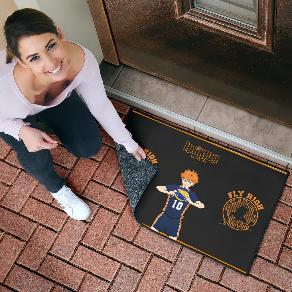 Haikyuu Anime Door Mat - Hinata Shoyo Smile Crow Fly High Door Mat