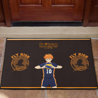 Haikyuu Anime Door Mat - Hinata Shoyo Smile Crow Fly High Door Mat