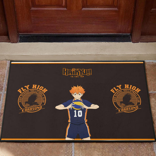Haikyuu Anime Door Mat - Hinata Shoyo Smile Crow Fly High Door Mat