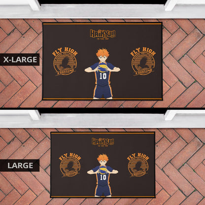 Haikyuu Anime Door Mat - Hinata Shoyo Smile Crow Fly High Door Mat