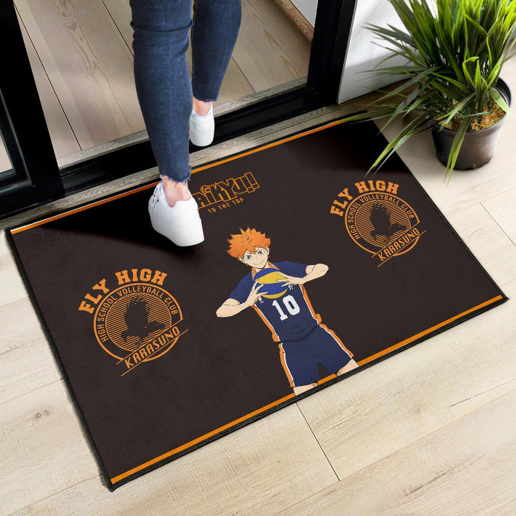Haikyuu Anime Door Mat - Hinata Shoyo Smile Crow Fly High Door Mat