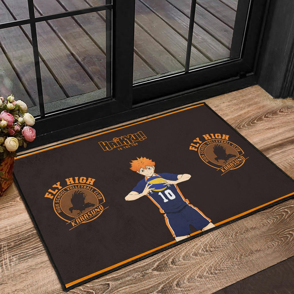 Haikyuu Anime Door Mat - Hinata Shoyo Smile Crow Fly High Door Mat