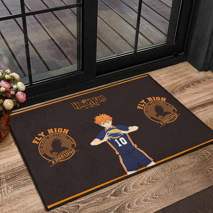 Haikyuu Anime Door Mat - Hinata Shoyo Smile Crow Fly High Door Mat