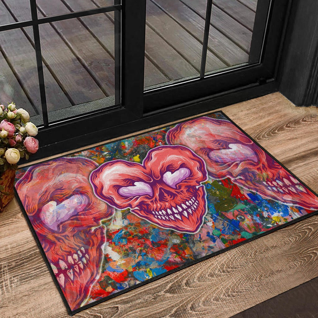 Valentine Door Mat - Devil Heart Smiling Face Patterns Door Mat Home Decor
