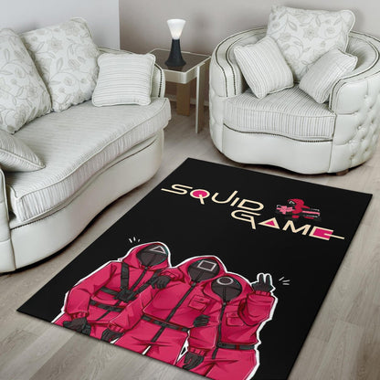 Squid Game Movie Area Rug Funny Squid Workers Surprising Pose  Rugs Home Decor
