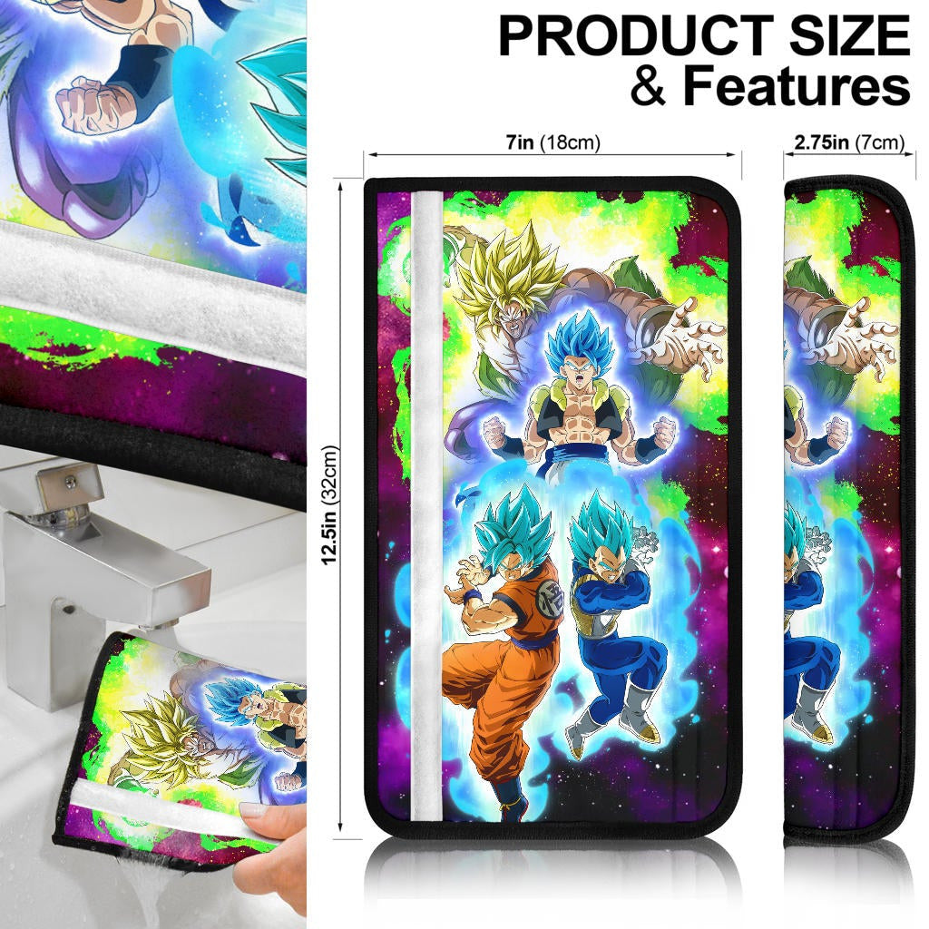 Dragon Ball Anime Seat Belt Covers - Goku Vegeta And Potara Super Power Vapor Galaxy Belt Covers