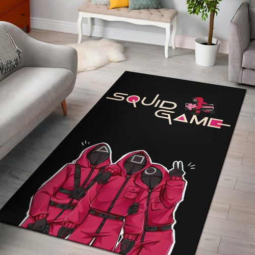 Squid Game Movie Area Rug Funny Squid Workers Surprising Pose  Rugs Home Decor