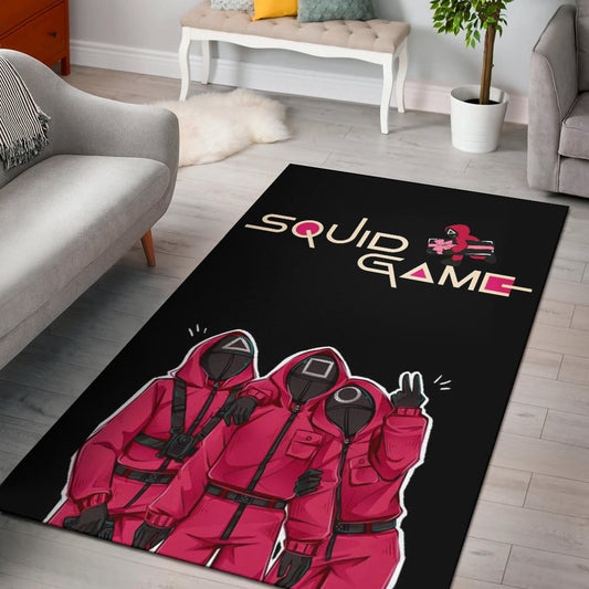 Squid Game Movie Area Rug Funny Squid Workers Surprising Pose  Rugs Home Decor