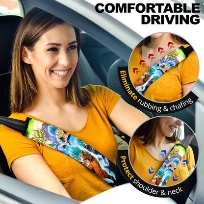 Dragon Ball Anime Seat Belt Covers - Goku Vegeta And Potara Super Power Vapor Galaxy Belt Covers