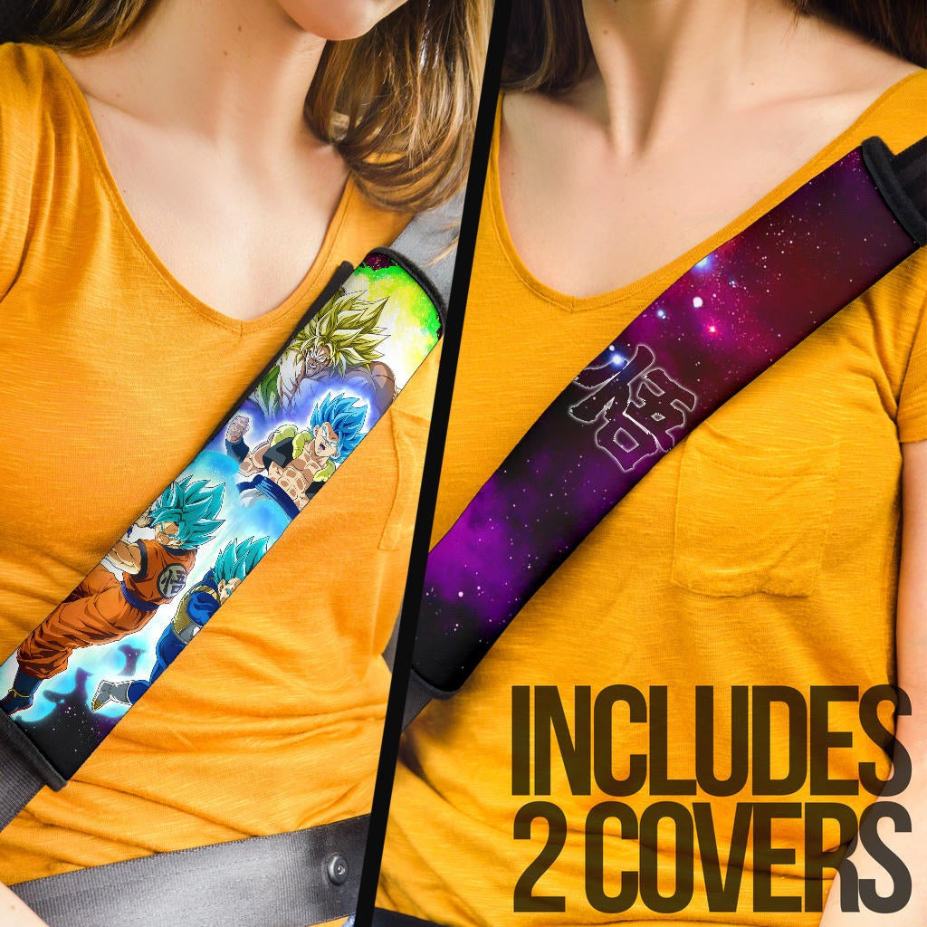 Dragon Ball Anime Seat Belt Covers - Goku Vegeta And Potara Super Power Vapor Galaxy Belt Covers