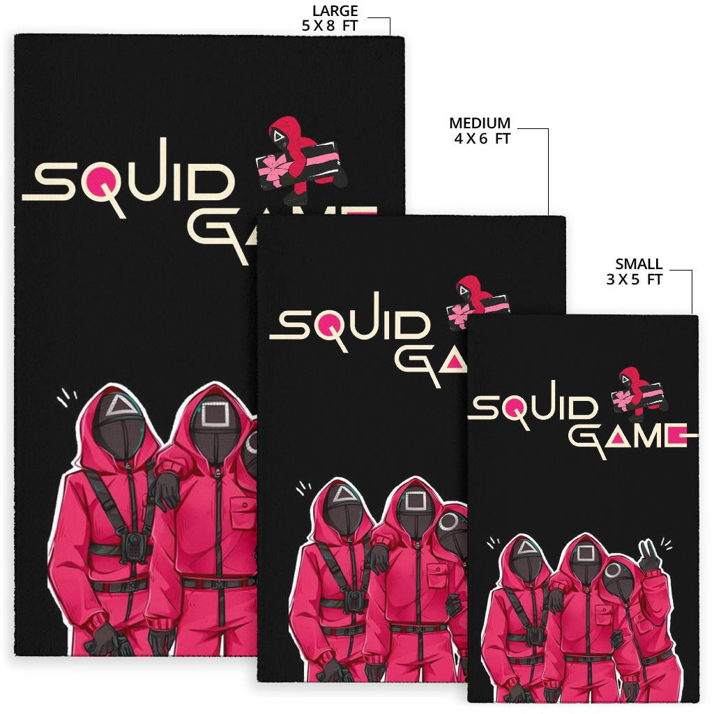 Squid Game Movie Area Rug Funny Squid Workers Surprising Pose  Rugs Home Decor