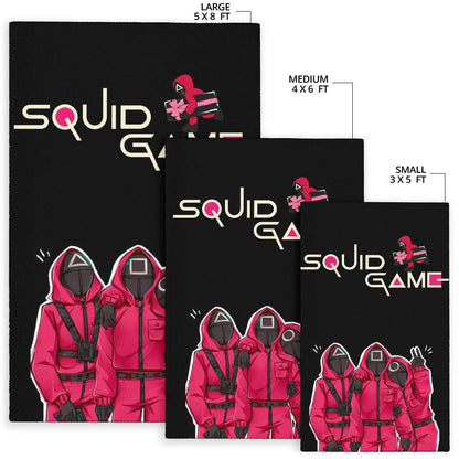 Squid Game Movie Area Rug Funny Squid Workers Surprising Pose  Rugs Home Decor
