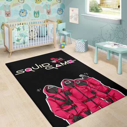 Squid Game Movie Area Rug Funny Squid Workers Surprising Pose  Rugs Home Decor
