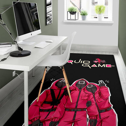 Squid Game Movie Area Rug Funny Squid Workers Surprising Pose  Rugs Home Decor