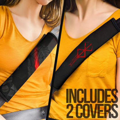 Berserk Anime Seat Belt Covers - Guts Armor With Sword Red Eyes Sacrifice Symbol Belt Covers