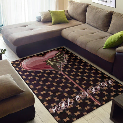 Valentine Area Rug - Skeleton Chest In Pink Heart Skull Patterns Rugs Home Decor