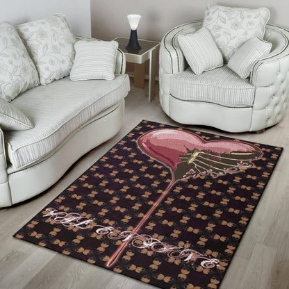 Valentine Area Rug - Skeleton Chest In Pink Heart Skull Patterns Rugs Home Decor