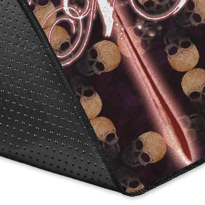 Valentine Area Rug - Skeleton Chest In Pink Heart Skull Patterns Rugs Home Decor