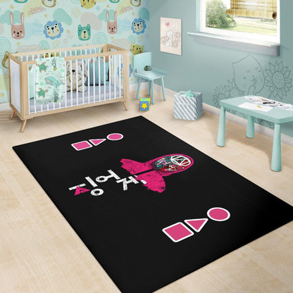 Squid Game Movie Area Rug - Real Film Characters On Worker Portrait Face Rugs Home Decor