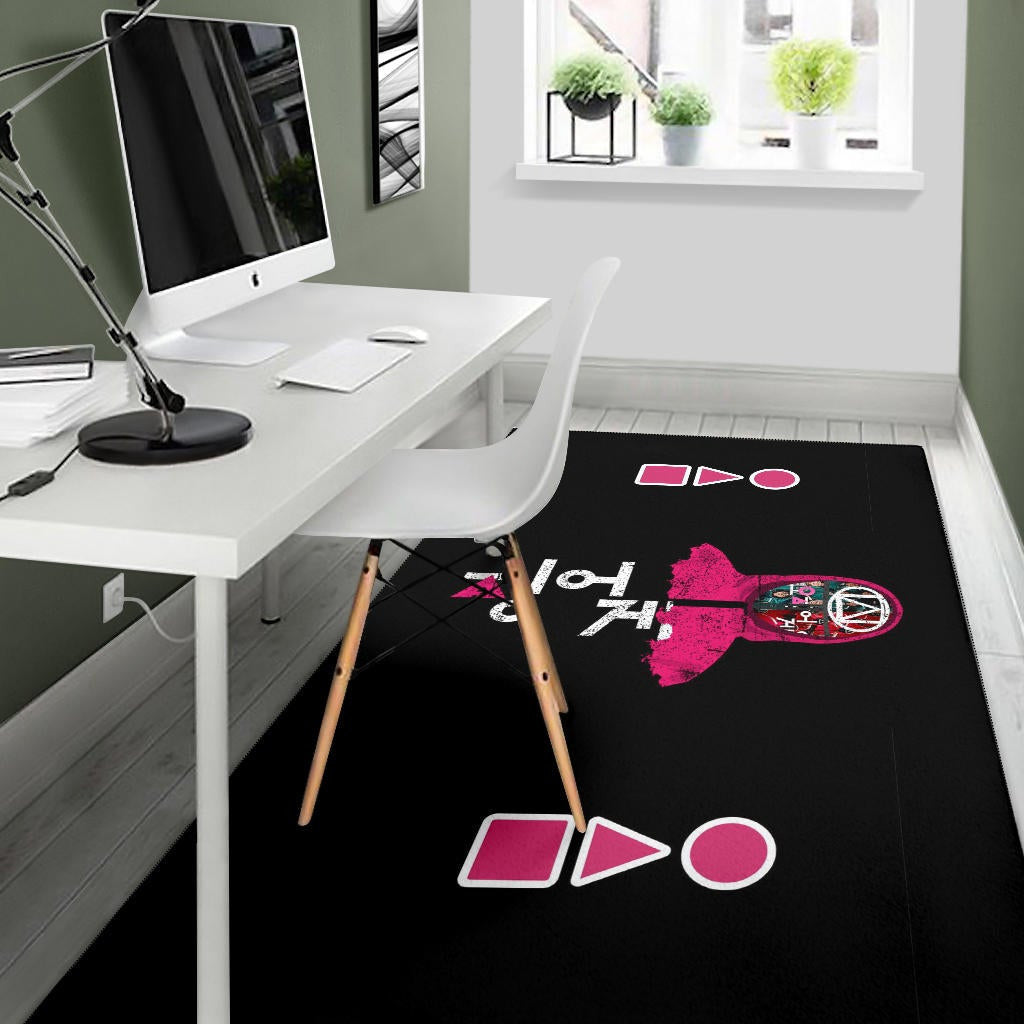 Squid Game Movie Area Rug - Real Film Characters On Worker Portrait Face Rugs Home Decor