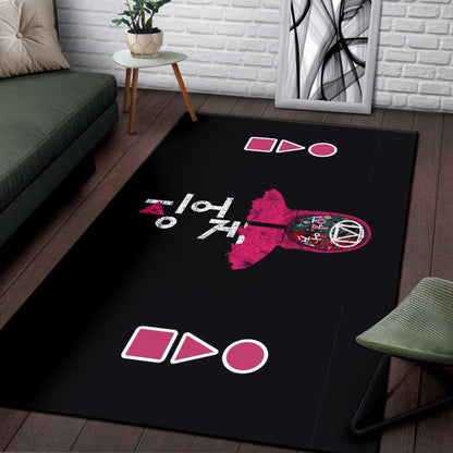 Squid Game Movie Area Rug - Real Film Characters On Worker Portrait Face Rugs Home Decor