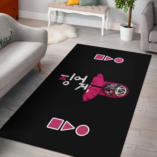 Squid Game Movie Area Rug - Real Film Characters On Worker Portrait Face Rugs Home Decor