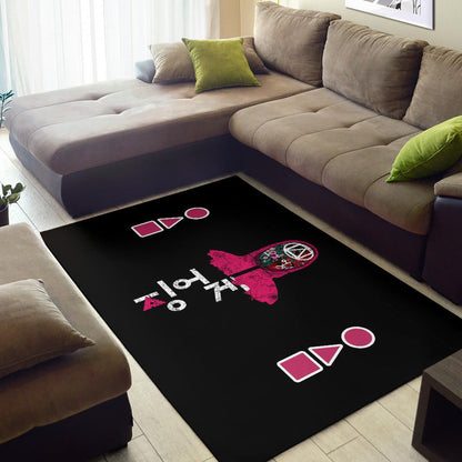 Squid Game Movie Area Rug - Real Film Characters On Worker Portrait Face Rugs Home Decor
