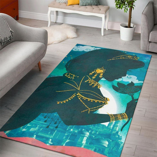 Disney Movies Rectangle Rug | Jasmine Aladdin Disney Movies Living Room Cartoon Floor Carpet
