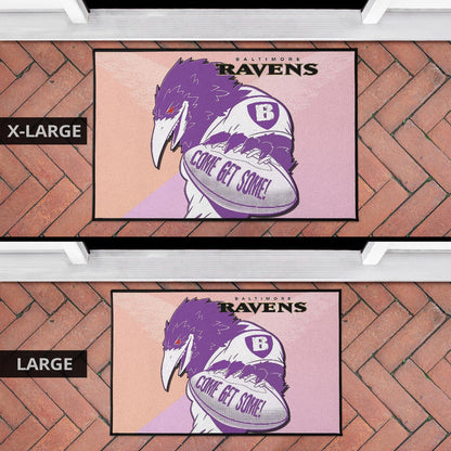 Baltimore Ravens American Football Team Door Mat Evil Purple Raven Silhouette Come Get Some Rugby Door Mat Home Decor